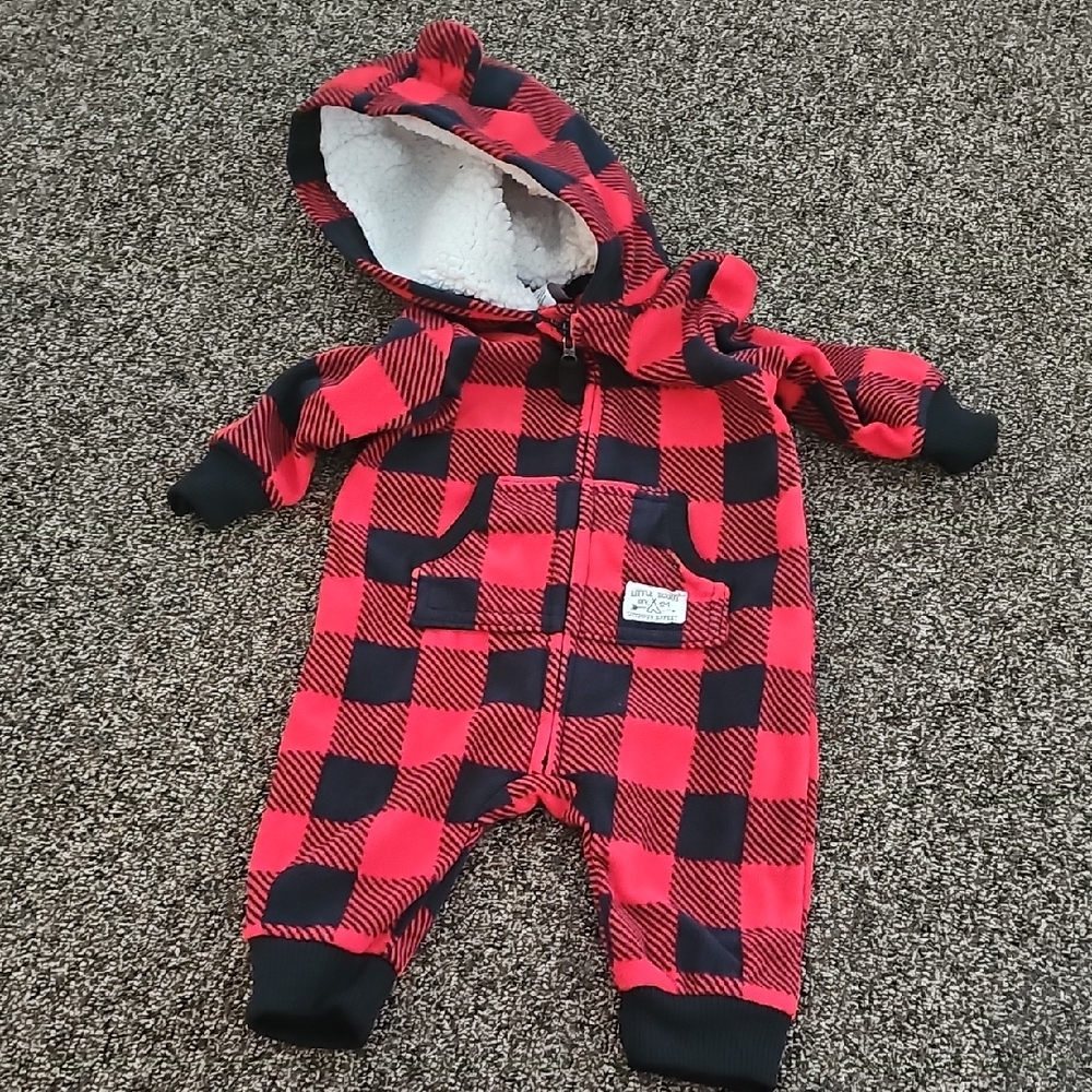 Plaid Red and Black Kids One Piece